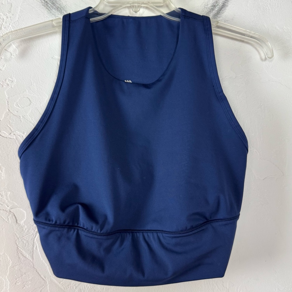 Target All in Motion Tank Top Cropped Bra Longline Solid Dark Navy Blue Fitted - Picture 1 of 5